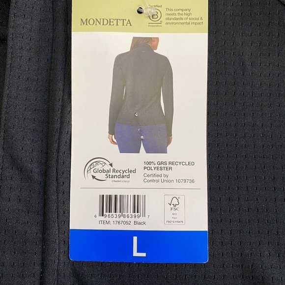Mondetta Ladies' Quarter-Zip Pullover, Zippered Pockets, Black, Large NWT - Picture 6 of 16